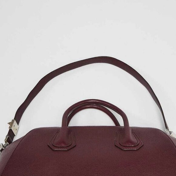 Givenchy Burgundy Sugar Goatskin Leather Medium Antigona Bag - Picture 6 of 11